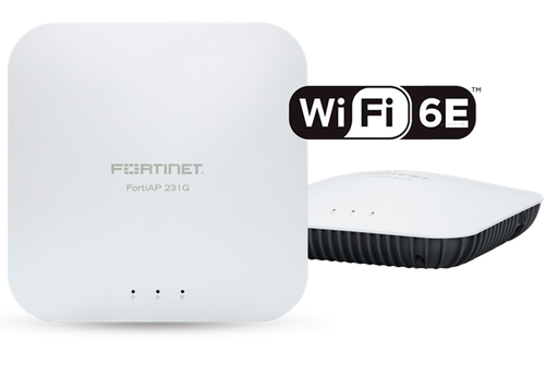 FAP-231G-E Indoor Wireless AP - Tri radio (Wi-Fi-6E IEEE 802.11ax Tri-band 2.4/5/6GHz and dual 5G operation 2+2+2 2 streams 3 radios), internal antennas, 1x10/100/1000 RJ45 , 1x 100/1000/2500 Base-T RJ45, BT/BLE, 1x Type A USB, 1x RS-232 RJ45 Serial Port. Ceiling/wall mount kit included. For power order: 802.3at PoE injector GPI-130 or AC adapter SP-FAP400-PA. Region Code E